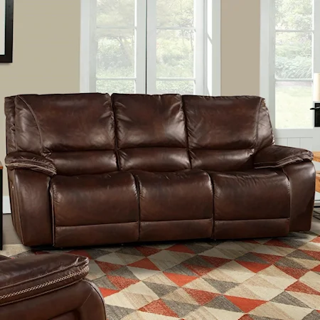 Casual Dual Power Reclining Sofa with Power Headrests and USB Ports